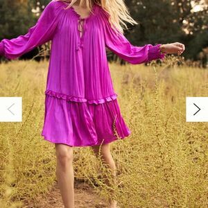 Anthropologie Dress Womens Small Pink Giulia Relaxed Flowy Boho Peasant Tunic
